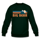 Big Bear, California Sweatshirt - Retro Mountain Big Bear Crewneck Sweatshirt - forest green