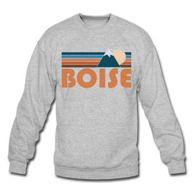 Boise, Idaho Sweatshirt - Retro Mountain Boise Crewneck Sweatshirt