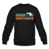 California Sweatshirt - Retro Mountain California Crewneck Sweatshirt - black