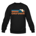 California Sweatshirt - Retro Mountain California Crewneck Sweatshirt - black