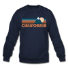 California Sweatshirt - Retro Mountain California Crewneck Sweatshirt - navy