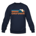 California Sweatshirt - Retro Mountain California Crewneck Sweatshirt - navy