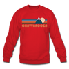 Chattanooga, Tennessee Sweatshirt - Retro Mountain Chattanooga Crewneck Sweatshirt - red