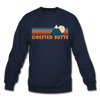 Crested Butte, Colorado Sweatshirt - Retro Mountain Crested Butte Crewneck Sweatshirt - navy