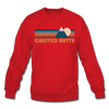 Crested Butte, Colorado Sweatshirt - Retro Mountain Crested Butte Crewneck Sweatshirt - red