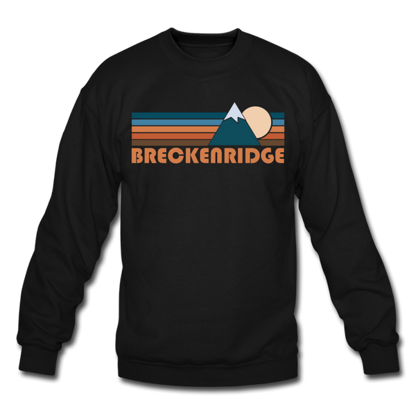 Breckenridge, Colorado Sweatshirt - Retro Mountain Breckenridge Crewneck Sweatshirt - black