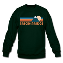 Breckenridge, Colorado Sweatshirt - Retro Mountain Breckenridge Crewneck Sweatshirt - forest green