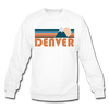 Denver, Colorado Sweatshirt - Retro Mountain Denver Crewneck Sweatshirt - white