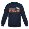 Denver, Colorado Sweatshirt - Retro Mountain Denver Crewneck Sweatshirt - navy