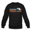 Colorado Springs, Colorado Sweatshirt - Retro Mountain Colorado Springs Crewneck Sweatshirt - black