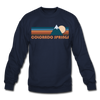 Colorado Springs, Colorado Sweatshirt - Retro Mountain Colorado Springs Crewneck Sweatshirt