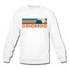 Colorado Sweatshirt - Retro Mountain Colorado Crewneck Sweatshirt - white