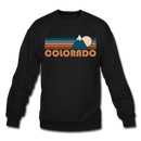 Colorado Sweatshirt - Retro Mountain Colorado Crewneck Sweatshirt - black