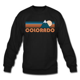 Colorado Sweatshirt - Retro Mountain Colorado Crewneck Sweatshirt - black