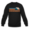 Colorado Sweatshirt - Retro Mountain Colorado Crewneck Sweatshirt - black