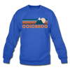 Colorado Sweatshirt - Retro Mountain Colorado Crewneck Sweatshirt - royal blue