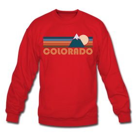 Colorado Sweatshirt - Retro Mountain Colorado Crewneck Sweatshirt - red