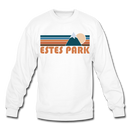 Estes Park, Colorado Sweatshirt - Retro Mountain Estes Park Crewneck Sweatshirt - white