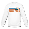 Estes Park, Colorado Sweatshirt - Retro Mountain Estes Park Crewneck Sweatshirt - white
