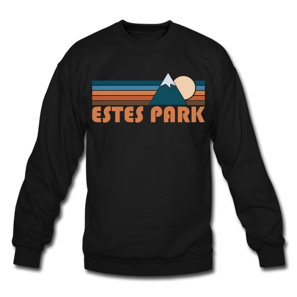 Estes Park, Colorado Sweatshirt - Retro Mountain Estes Park Crewneck Sweatshirt - black