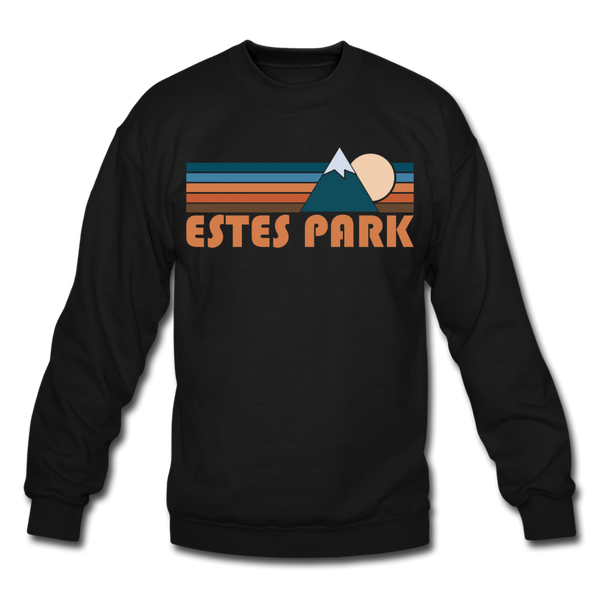 Estes Park, Colorado Sweatshirt - Retro Mountain Estes Park Crewneck Sweatshirt - black