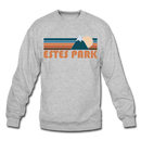 Estes Park, Colorado Sweatshirt - Retro Mountain Estes Park Crewneck Sweatshirt - heather gray