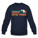 Estes Park, Colorado Sweatshirt - Retro Mountain Estes Park Crewneck Sweatshirt - navy