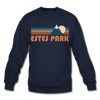 Estes Park, Colorado Sweatshirt - Retro Mountain Estes Park Crewneck Sweatshirt - navy