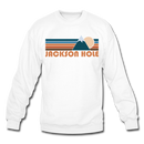 Jackson Hole, Wyoming Sweatshirt - Retro Mountain Jackson Hole Crewneck Sweatshirt - white