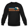 Jackson Hole, Wyoming Sweatshirt - Retro Mountain Jackson Hole Crewneck Sweatshirt - black