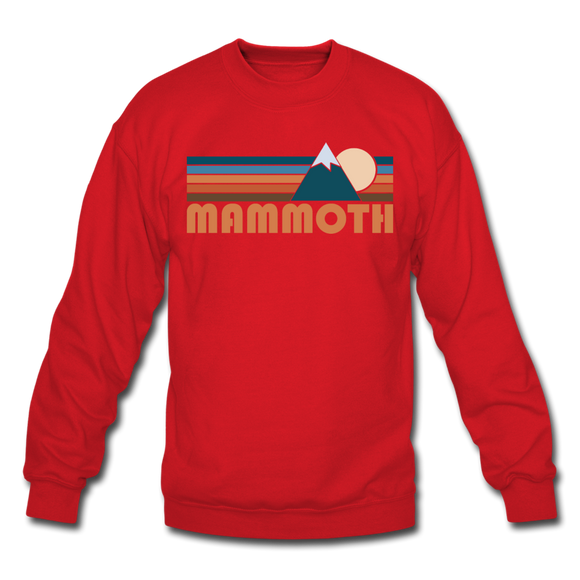 Mammoth, California Sweatshirt - Retro Mountain Mammoth Crewneck Sweatshirt - red