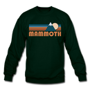 Mammoth, California Sweatshirt - Retro Mountain Mammoth Crewneck Sweatshirt - forest green