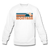 Montana Sweatshirt - Retro Mountain Montana Crewneck Sweatshirt - white
