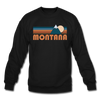 Montana Sweatshirt - Retro Mountain Montana Crewneck Sweatshirt - black