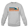 Montana Sweatshirt - Retro Mountain Montana Crewneck Sweatshirt - heather gray