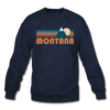 Montana Sweatshirt - Retro Mountain Montana Crewneck Sweatshirt - navy