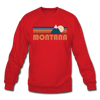 Montana Sweatshirt - Retro Mountain Montana Crewneck Sweatshirt - red