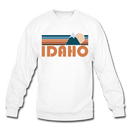 Idaho Sweatshirt - Retro Mountain Idaho Crewneck Sweatshirt - white
