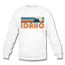 Idaho Sweatshirt - Retro Mountain Idaho Crewneck Sweatshirt - white