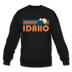 Idaho Sweatshirt - Retro Mountain Idaho Crewneck Sweatshirt - black