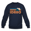 Idaho Sweatshirt - Retro Mountain Idaho Crewneck Sweatshirt - navy