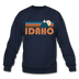 Idaho Sweatshirt - Retro Mountain Idaho Crewneck Sweatshirt - navy