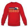 Idaho Sweatshirt - Retro Mountain Idaho Crewneck Sweatshirt - red