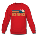 Idaho Sweatshirt - Retro Mountain Idaho Crewneck Sweatshirt - red