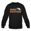 Keystone, Colorado Sweatshirt - Retro Mountain Keystone Crewneck Sweatshirt - black