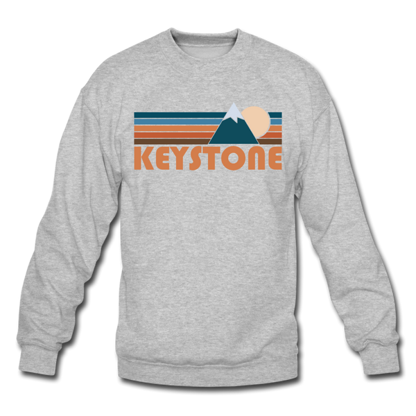 Keystone, Colorado Sweatshirt - Retro Mountain Keystone Crewneck Sweatshirt - heather gray