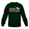 Keystone, Colorado Sweatshirt - Retro Mountain Keystone Crewneck Sweatshirt - forest green