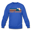 Fort Collins, Colorado Sweatshirt - Retro Mountain Fort Collins Crewneck Sweatshirt - royal blue