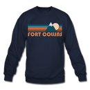 Fort Collins, Colorado Sweatshirt - Retro Mountain Fort Collins Crewneck Sweatshirt - navy