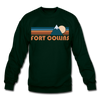 Fort Collins, Colorado Sweatshirt - Retro Mountain Fort Collins Crewneck Sweatshirt - forest green